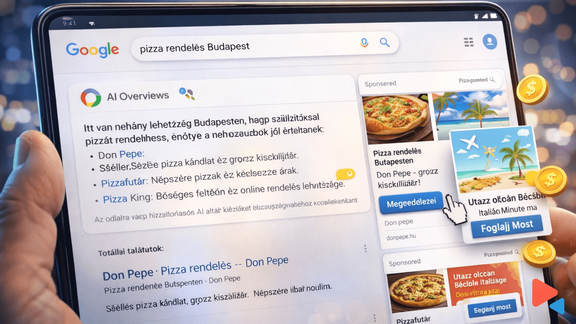 Google AI Overviews Hirdetés